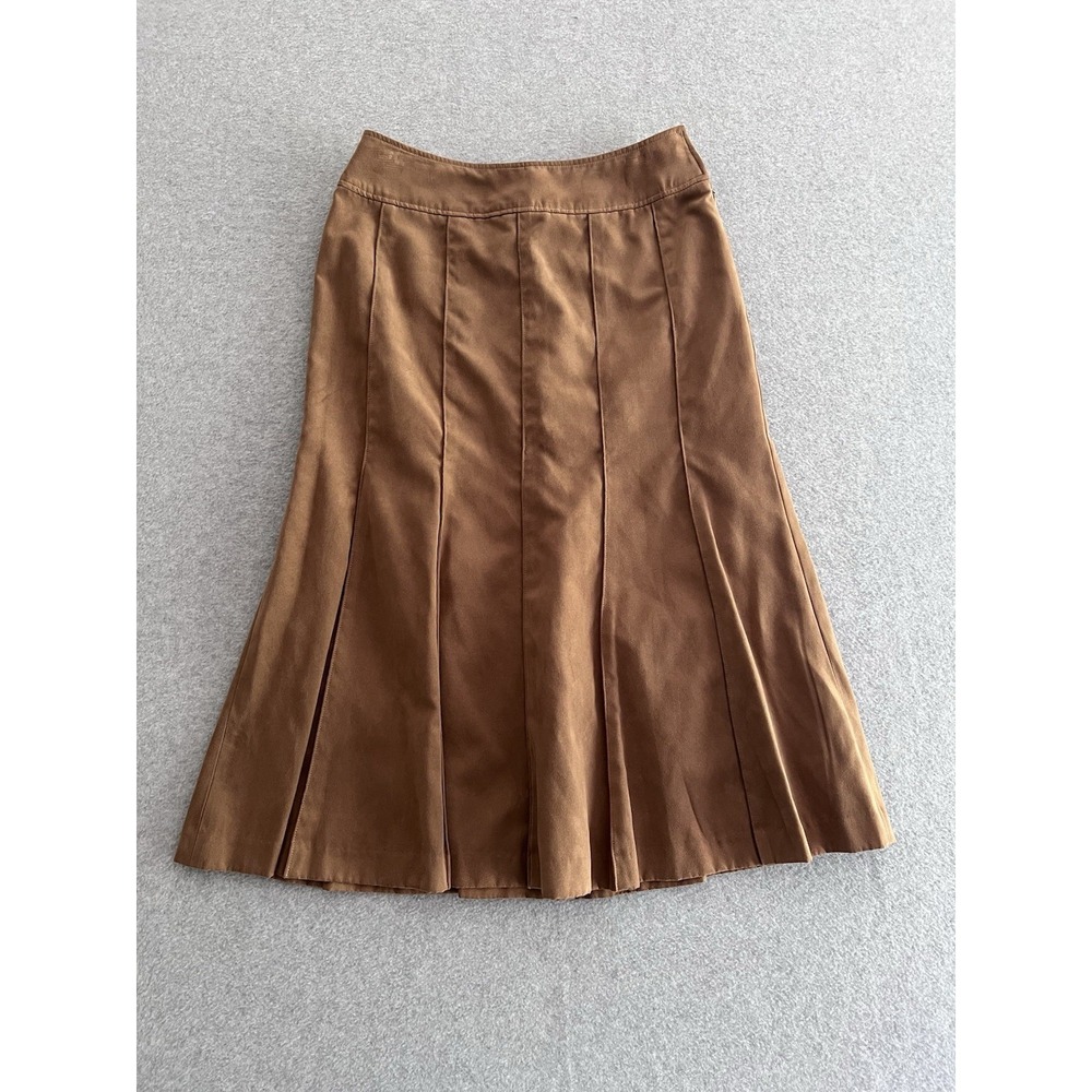 Vintage A. V. V Michel Klein Mermaid Skirt 36 Japan Import 25W Brown Suede‎ Feel